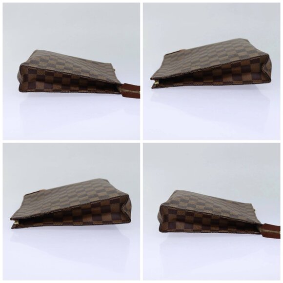 LOUIS VUITTON Damier Ebene Poche Toilette 26 Pouch N47543 LV Auth 84848 - Picture 16 of 16
